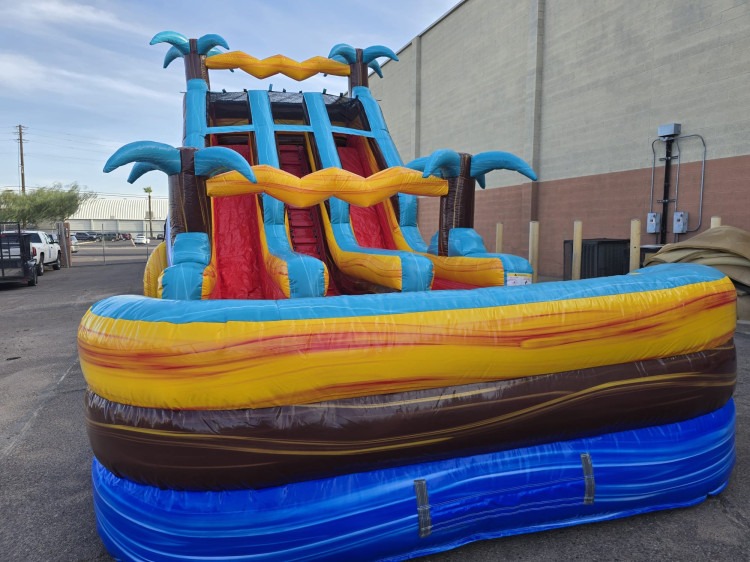 18ft Tropical Shock Dual Lane Waterslide