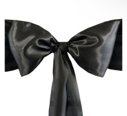 Black Satin Chair Sash